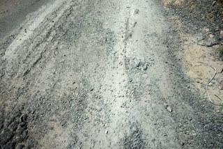 Road in bad condition of Kharkhari Village due to metro construction