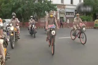 connaught place acp did cycle patrolling to ensure covid-19 norms are being followed people