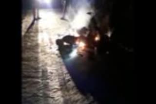 young man burnt alive on highway in Sikar