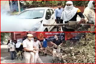 Police and Municipal Corporation joint cleaning campaign in Jahangirpuri police station