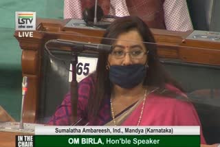 Have to give preference to kannada language; mandya mp sumalatha talks in lok sabha