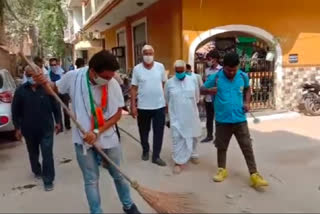 BJP workers run cleanliness campaign in Rajpur village under Sewa Saptah program