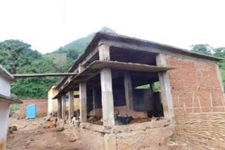 Incomplete school building structures saluru mandalam vizianagaram district