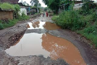 bad condition of road in chandrapur