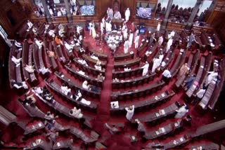Congress other opposition parties sit in protest inside Rajya Sabha after farm bills passed amid din and House adjourned