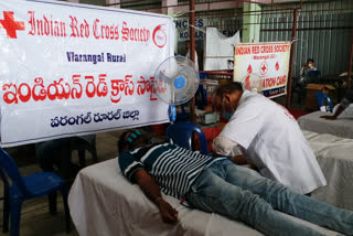 blood donation camp in warangal market