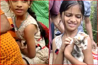 A girl rescued the cat