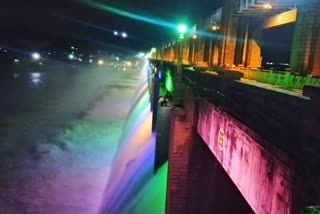 Tungabhadra Reservoir is adorned with electric lighting