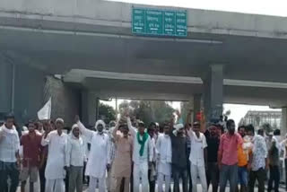 farmers protest on National Highway in Sohna