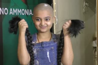 A 10 year old girl from Surat inspired people by donating hair for cancer patients