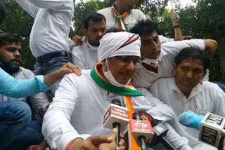 delhi congress protest over agriculture bill, State President detain