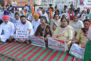 Congressmen vehemently oppose central government in protest of agricultural bills in Barnala