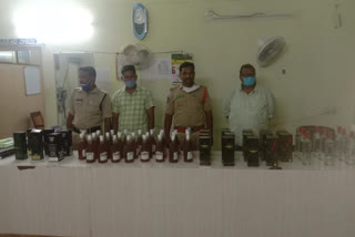 Illegal liquor confiscation in Ichapuram