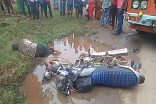 road accident at pinapaka in khammam district