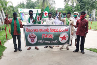 adivasi protest in nirmal district