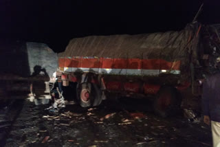 Collision between two lorries