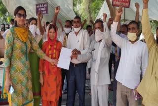 PTI teachers protest in Bhiwani