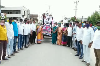 tractor rally at thangallapally in rajanna sirisilla district