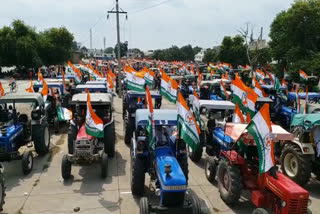 haryana youth congress tractor rally against agricultural ordinances in panipat