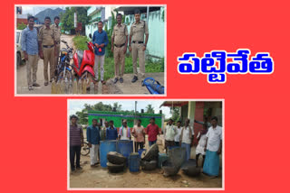 police ride on alcohol distilleries at madugula mandal and four persons arrest in vishakapatnam district