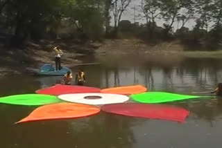 Rangoli on water