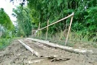 Poor road Condition in amguri sivsagar assam etv bharat news