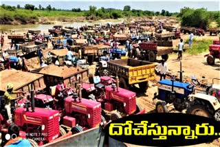 sand smuggling in narsimhulapet mandal in mahabubabad district