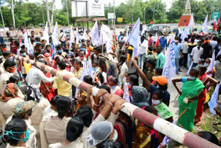 protest in bokaro steel company