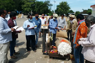 cotton sales started in warangal enamamula market yard