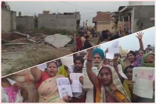 DTP action in Panchsheel area near Jaitpur delhi, illegal houses broken