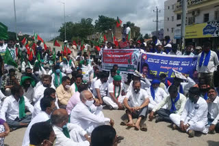 Anti-Farmer Act protests blocking highways Shimoga