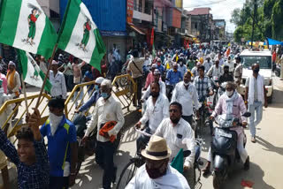 Protest of farmers in Rewa against the Agricultural Bill