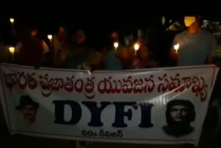 dyfi protest at vambay colony in vijayawada