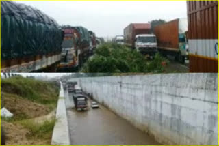 Traffic was disrupted due to water under the railway bridge