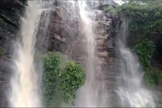 continuous rain created waterfall in Muddebihal