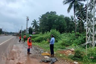 Displacement function of power poles in Bhatkal