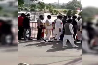 Lal Singh Arya visiting temple