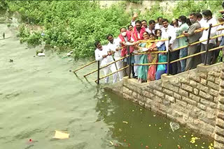 MP Ranjit Reddy worshiping Ganga at Himayat Sagar