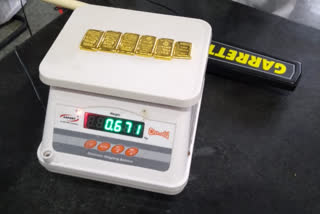 6 Gold Biscuits seized at Mangalore airport  gold smuggling  Mangalore airport  മംഗലാപുരം വിമാനത്താവളx  സ്വർണ്ണ ബിസ്കറ്റ്  സ്വർണ്ണക്കടത്ത്  dubai  hyderabad