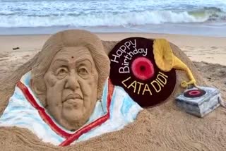 Sand artist Sudarsan wishes legendary singer Lata Mangeshkar a Happy Birthday