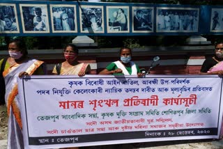 KMSS protest in tezpur assam etv bharat news