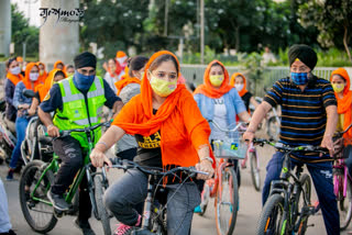 Bicycle rally on the occasion of Daughter's Day in Delhi