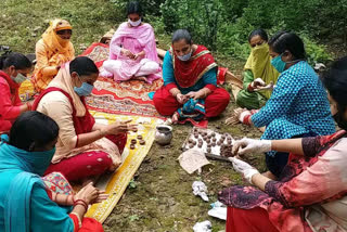 Diya made by Cow dung