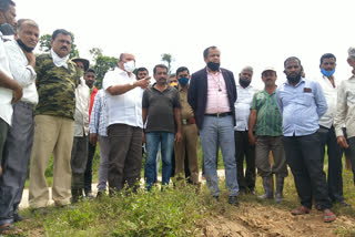 mla kumarswamy visits to wild elephants destroyed crop lands