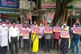 Baleswar BJP's protest at block office with various allegations