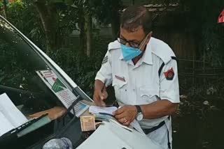 Bishwanath traffic police taken action against rule breaker