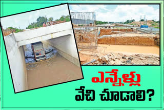 problems with Flyover works on National Highway 44 at Ramayapalli in Medak District