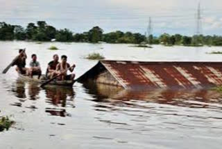 Assam flood situation  ASDMA  flood situation in Assam  Assam flood  അസം പ്രളയം; 13 ജില്ലകളിലായി 3.18 ലക്ഷം പേർ ദുരിതത്തിൽ  അസം പ്രളയം  അസം പ്രളയം ദുരിതം