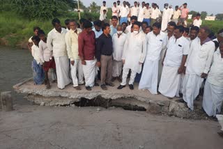 Close shave for Karnataka MLA as rain-damaged bridge collapses