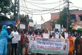 Congress protest againest of electricity bill hike